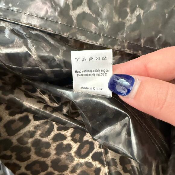 Elliott Lauren Leopard Print Animal Print Transparent Coat 100% TPU Size Medium - Picture 8 of 8